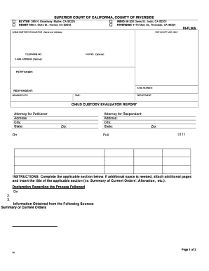 California Child Custody Evaluator Report