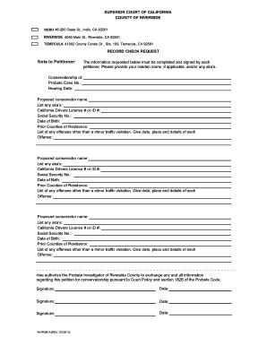 Record Check Request for Conservatorship