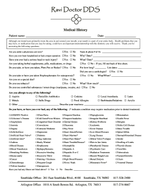 Medical History Form