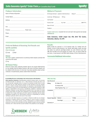 Delta Genomics Igenity Order Form