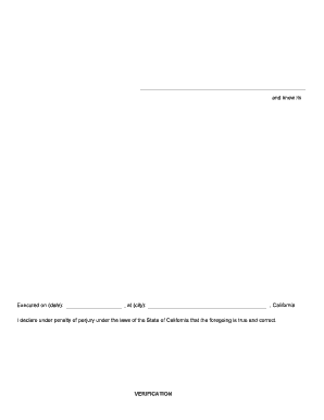 California Verification Form
