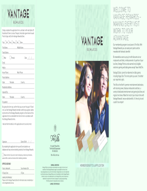 Vantage Rewards Membership Application Form