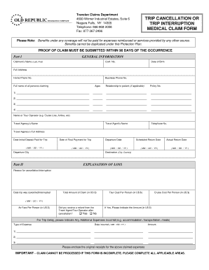 Travelex Medical Claim Form