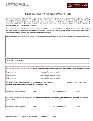 Request for Approval of W- and C-Courses Outside the Major