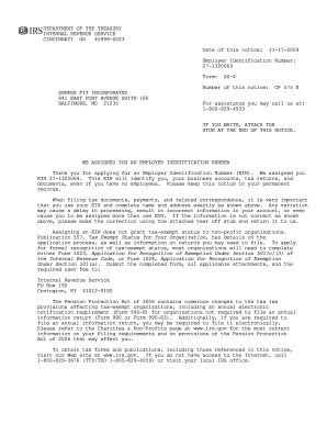 IRS Employer Identification Number Assignment Notice