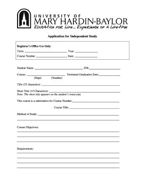 Application for Independent Study
