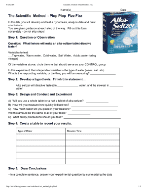 Scientific Method Lab Form