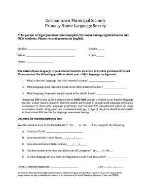 Primary Home Language Survey