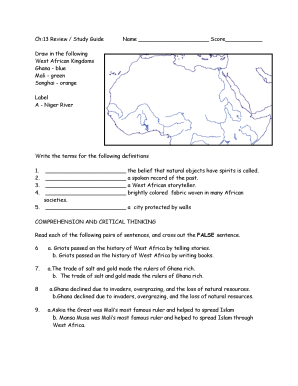 West African Kingdoms Study Guide