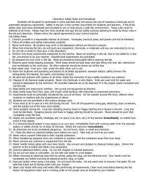 Biology Lab Safety Contract