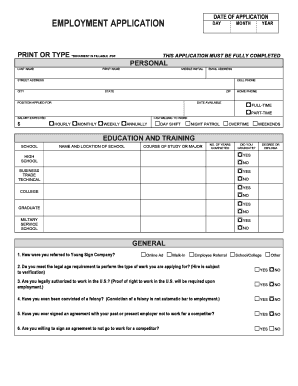 Employment Application Form