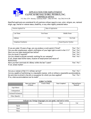 Employment Application Form