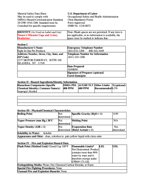 OSHA Hazard Communication Standard Form