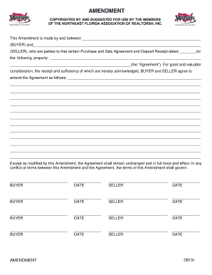 Real Estate Purchase Agreement Amendment