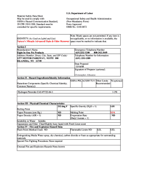 Material Safety Data Sheet