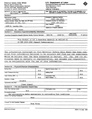 Material Safety Data Sheet