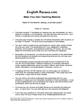 English Banana Teaching Material Templates