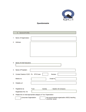 NGO Profile Questionnaire
