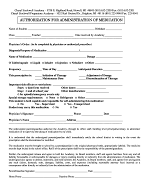 Authorization for Medication Administration