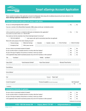 Smart eSavings Account Application