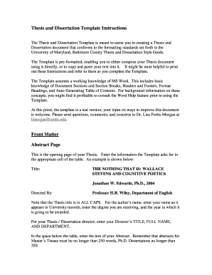 Thesis and Dissertation Template