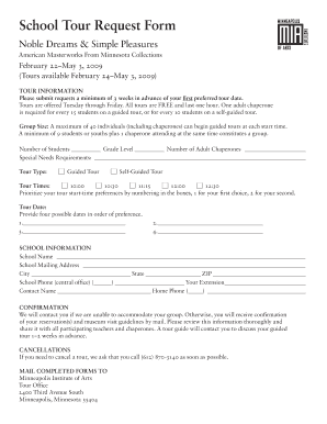 School Tour Request Form