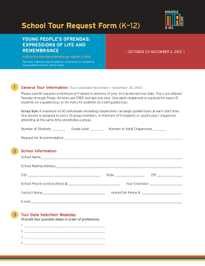 School Tour Request Form
