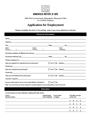Application for Employment
