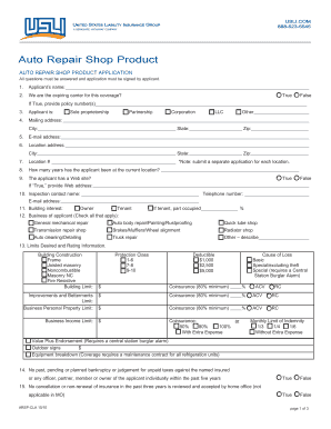 Auto Repair Shop Product Application