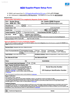 Essilor Supplier Setup Request Form