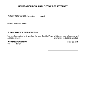 Revocation of Durable Power of Attorney