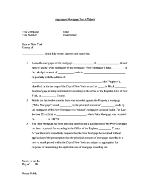 Aggregate Mortgage Tax Affidavit