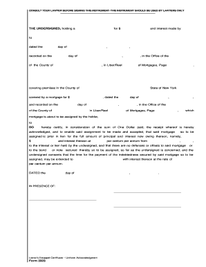 Lienor's Estoppel Certificate