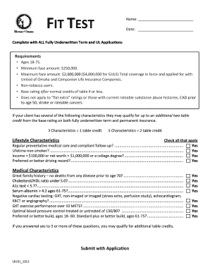 Mutual of Omaha Fit Underwriting Credit Program