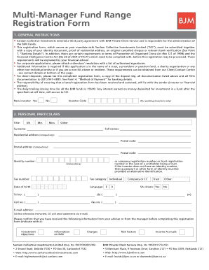 Sanlam BJM Fund Registration Form