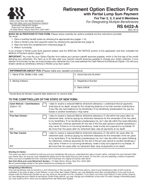 New York State Retirement Option Election Form