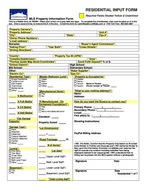 Residential Property Information Form