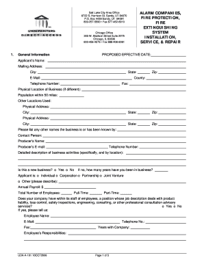 Fire Protection Insurance Application Form