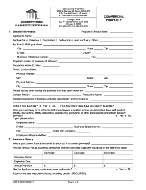 Commercial Property Insurance Application