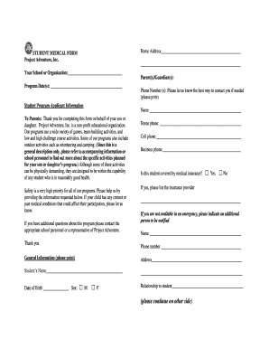 Student Medical Form