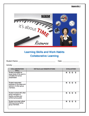 Collaborative Learning Evaluation Form