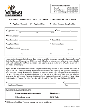 South East Personnel Leasing Co-Employment Application