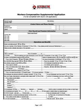 Workers Compensation Supplemental Application