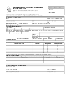 Missouri Low Income Weatherization Assistance Application