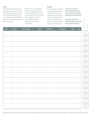 UK Gift Aid Declaration Form