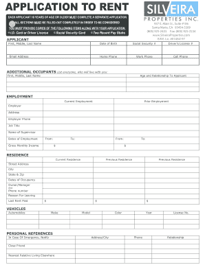Rental Application Form