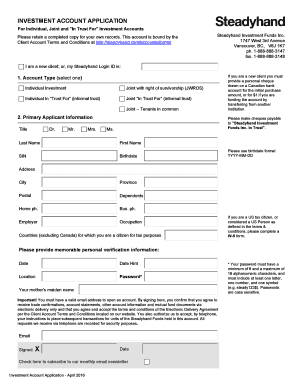 Investment Account Application
