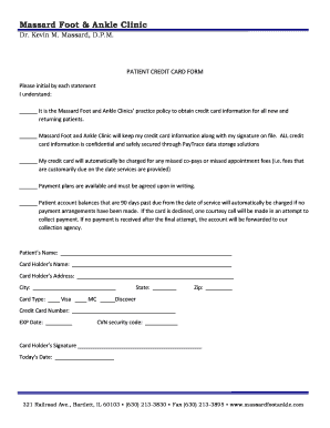 Patient Credit Card Form