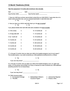 Child Wellness Check-Up Assessment Form