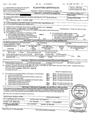 FEMA Elevation Certificate